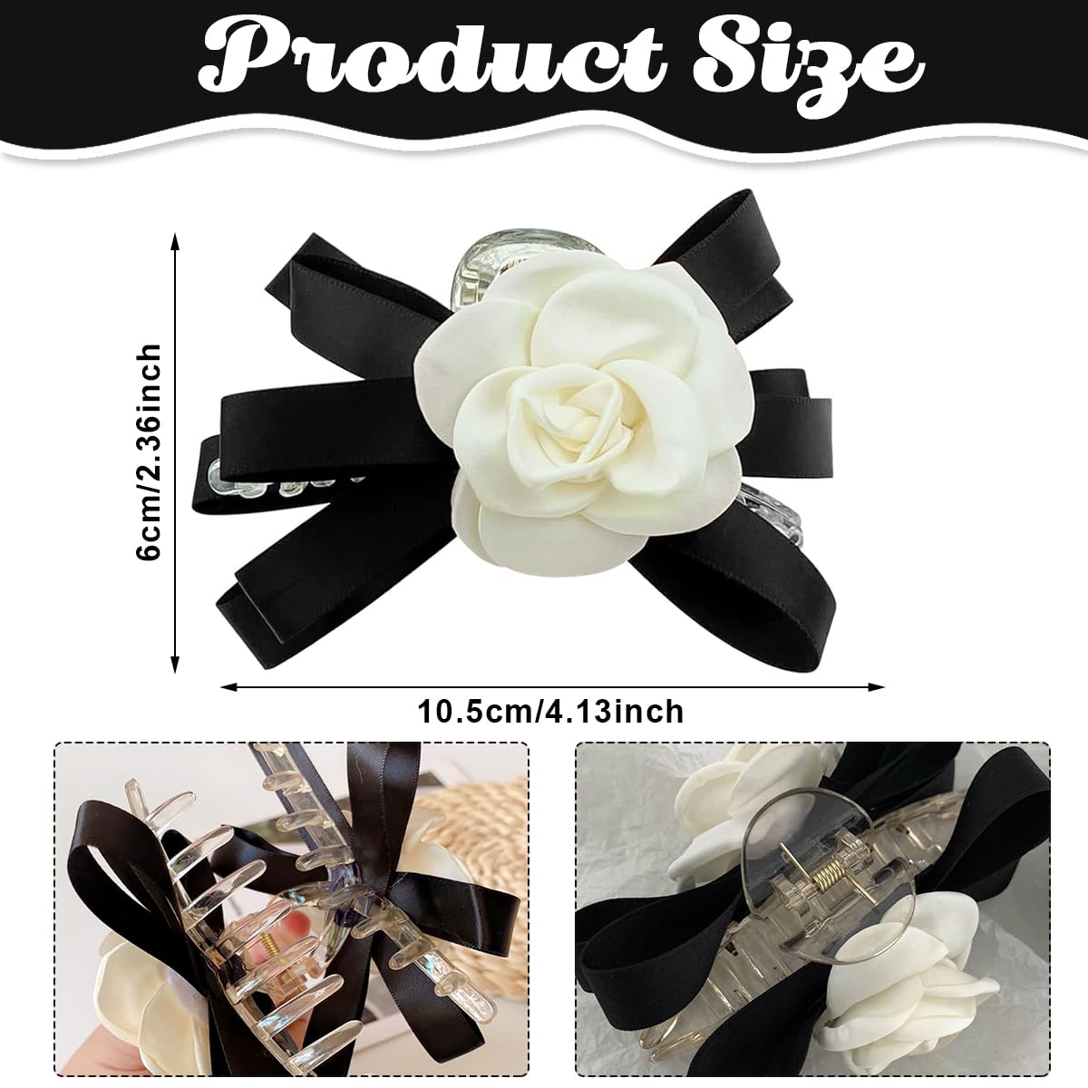 PALAY Hair Claw Clips for Women Large Camellia Flower Claw Clip Aesthetic Elegant Plastic Jaw Clips Bow Hair Clips for Women Ladies Medium Thick Hair PALAY Hair Claw Clips for Women Large Camellia Flower Claw Clip Aesthetic Elegant Plastic Jaw Clips Bow Hair Clips for Women Ladies Medium Thick Hair